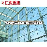 Aluminum architectural structural frameless facade glass curtain wall for commercial building